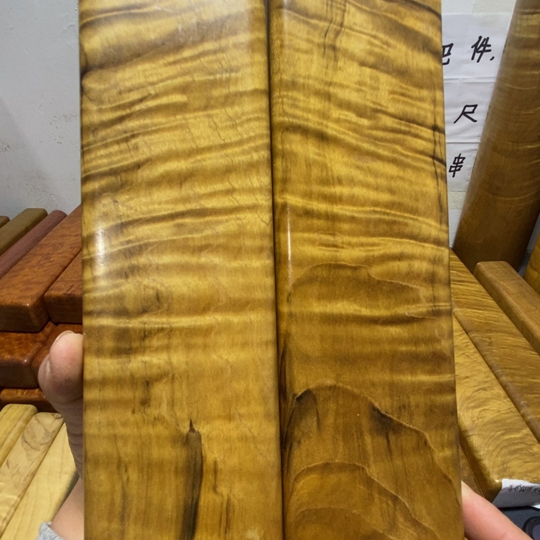 金丝楠原*人镇尺一对