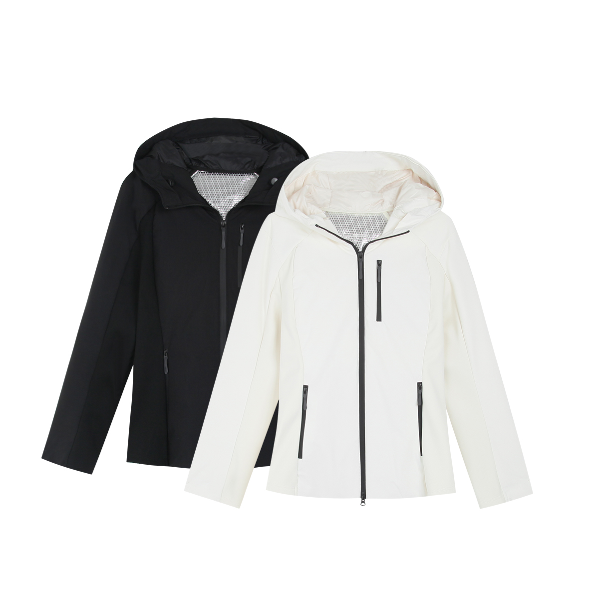 50534--90白鹅绒三防软壳户外冲锋衣收腰连帽羽绒外套6606