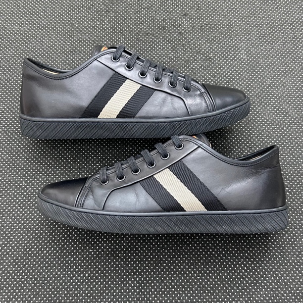 95新 BALLY/巴利 40码 26cm 巴利 黑白 条纹 板鞋 成色新