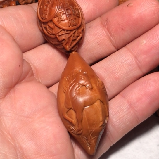 *****香榧木马上有财纯手工制作