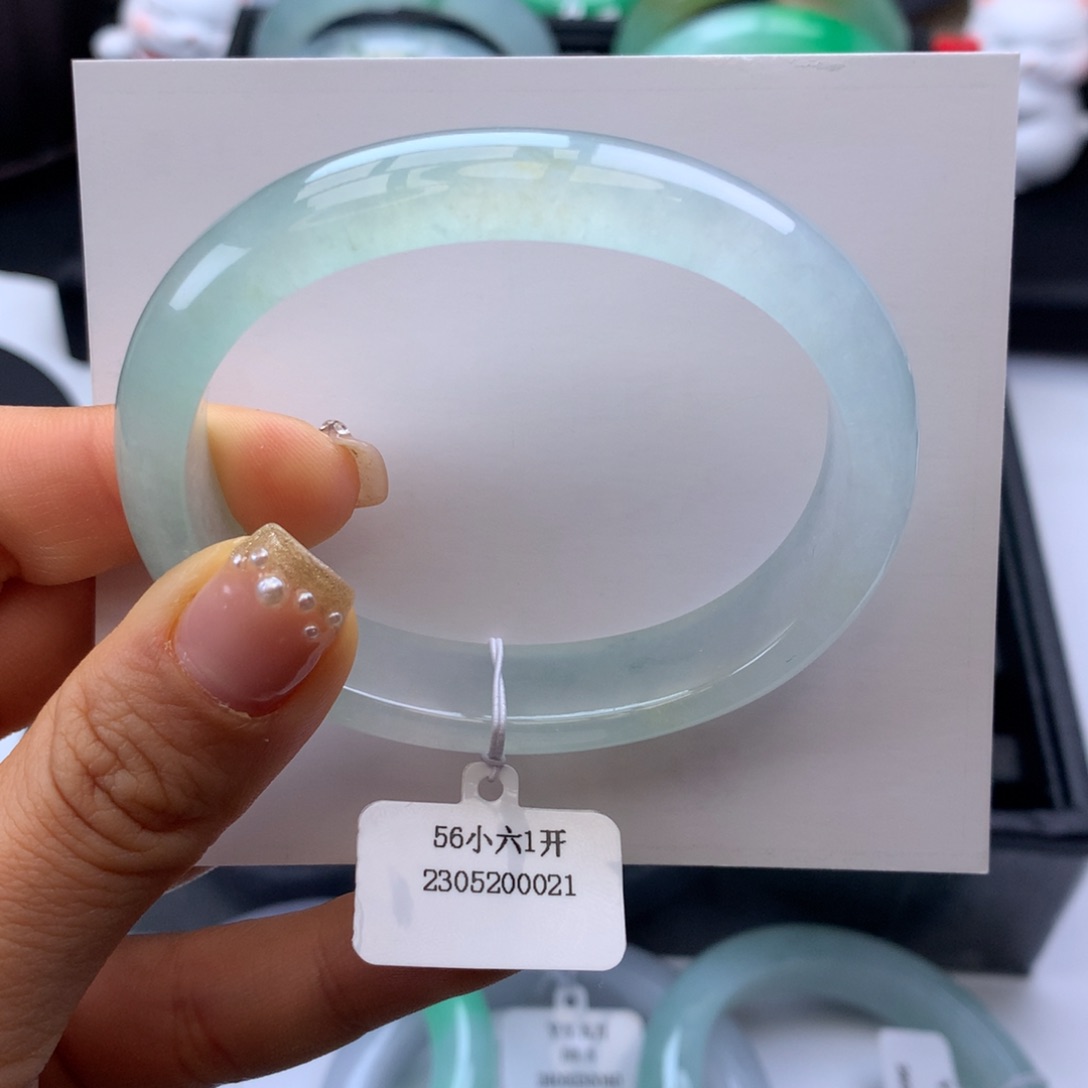 翡翠手镯未镶嵌56冰晴水贵妃圈