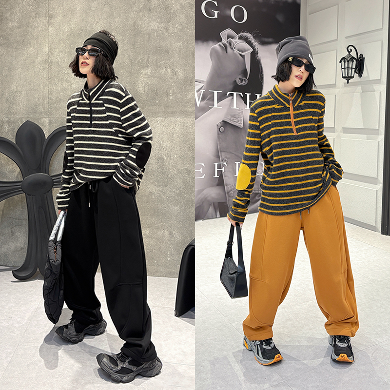 大码女装时尚套装120斤到240胖妹妹宽松遮肉显瘦休闲裤两件套冬季