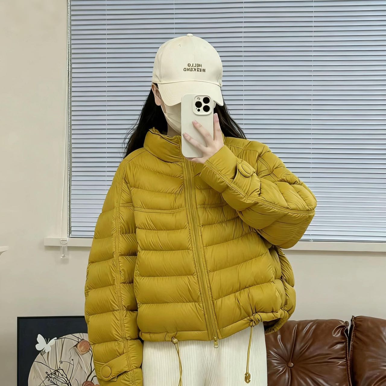 韩版新款90白鸭绒排骨时尚立领短款羽绒服女
