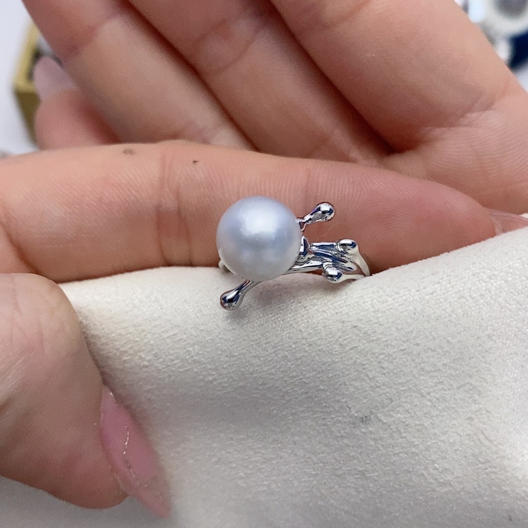 【闪购商品】海水珍珠戒指银S925镶嵌35