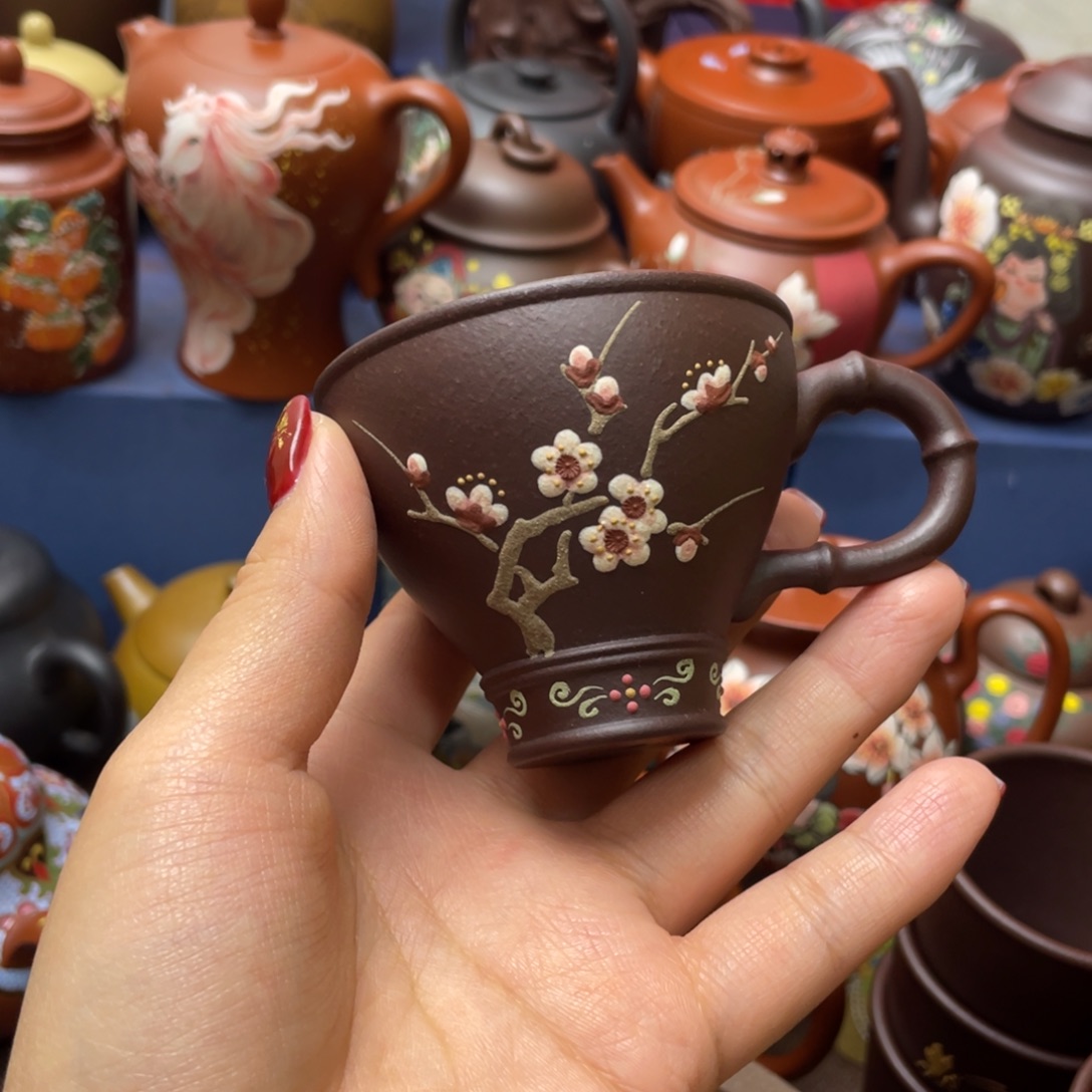 红泥茶杯紫砂主人杯100cc