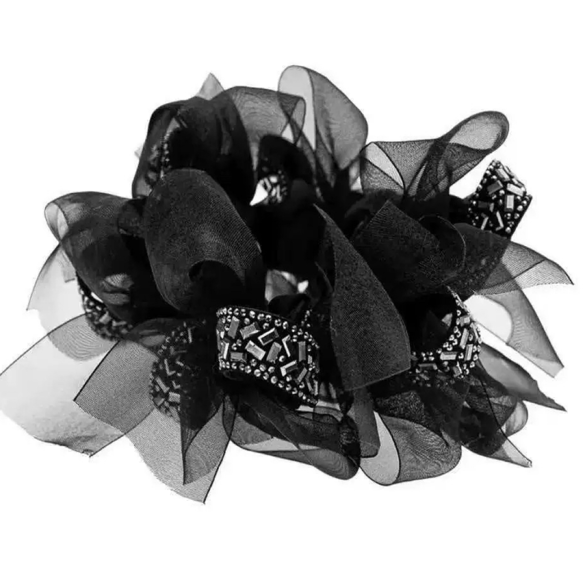 Moonlight 古思礼同款大肠发圈奢华闪钻蝴蝶结发圈【709】马尾发饰