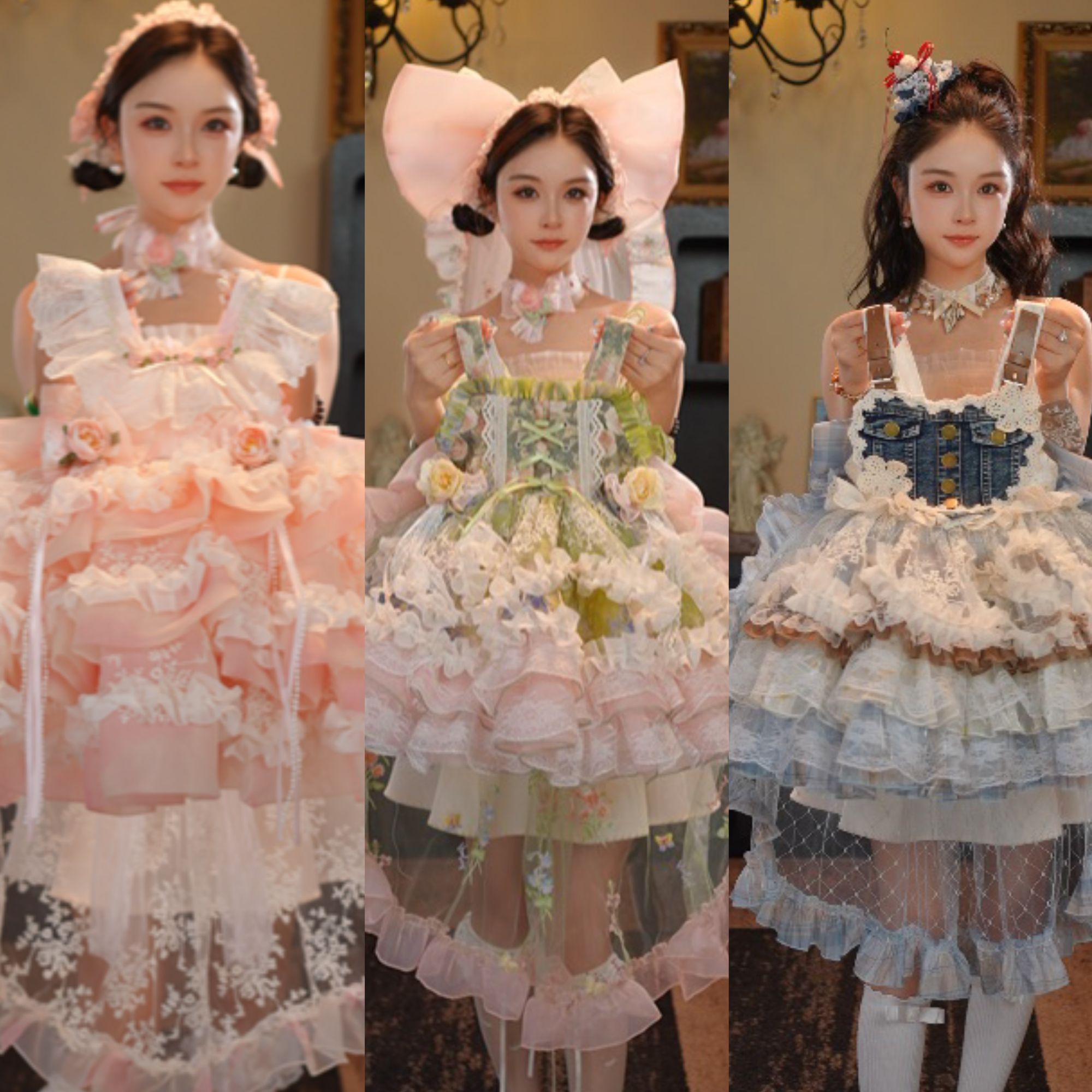 AODUOSEN/奥多森夏季新款高端定制女童洛丽塔汉服连衣裙