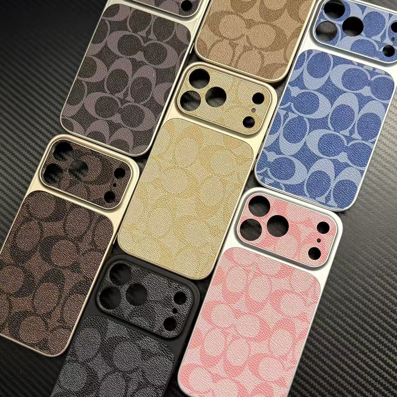 轻奢简约皮质coac蔻适用苹果17promax手机壳iPhone16/15/14情侣13