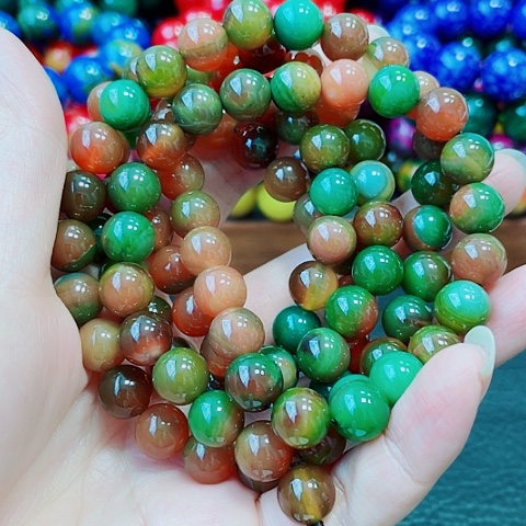 玛瑙未镶嵌手饰黄绿宝盐源10