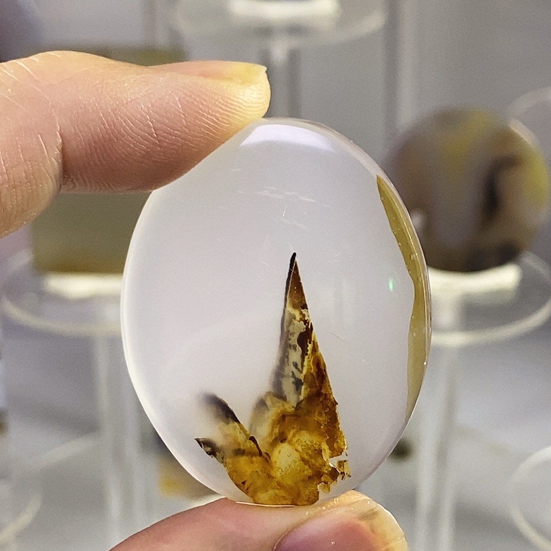 合成碳硅石非金属时尚图纹画面石饰品