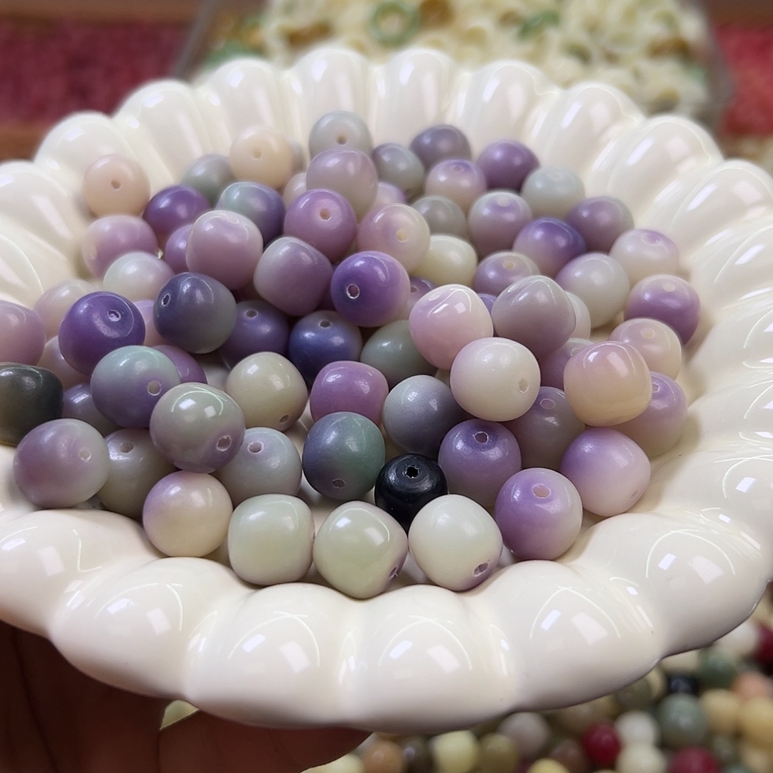菩提根/象牙果手串卡12紫色东来桶120颗