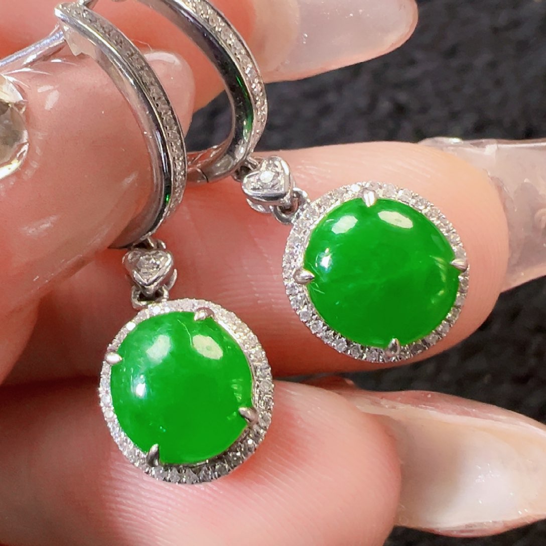 翡翠耳饰18K金镶嵌【福利款】签收后24小时鉴赏期