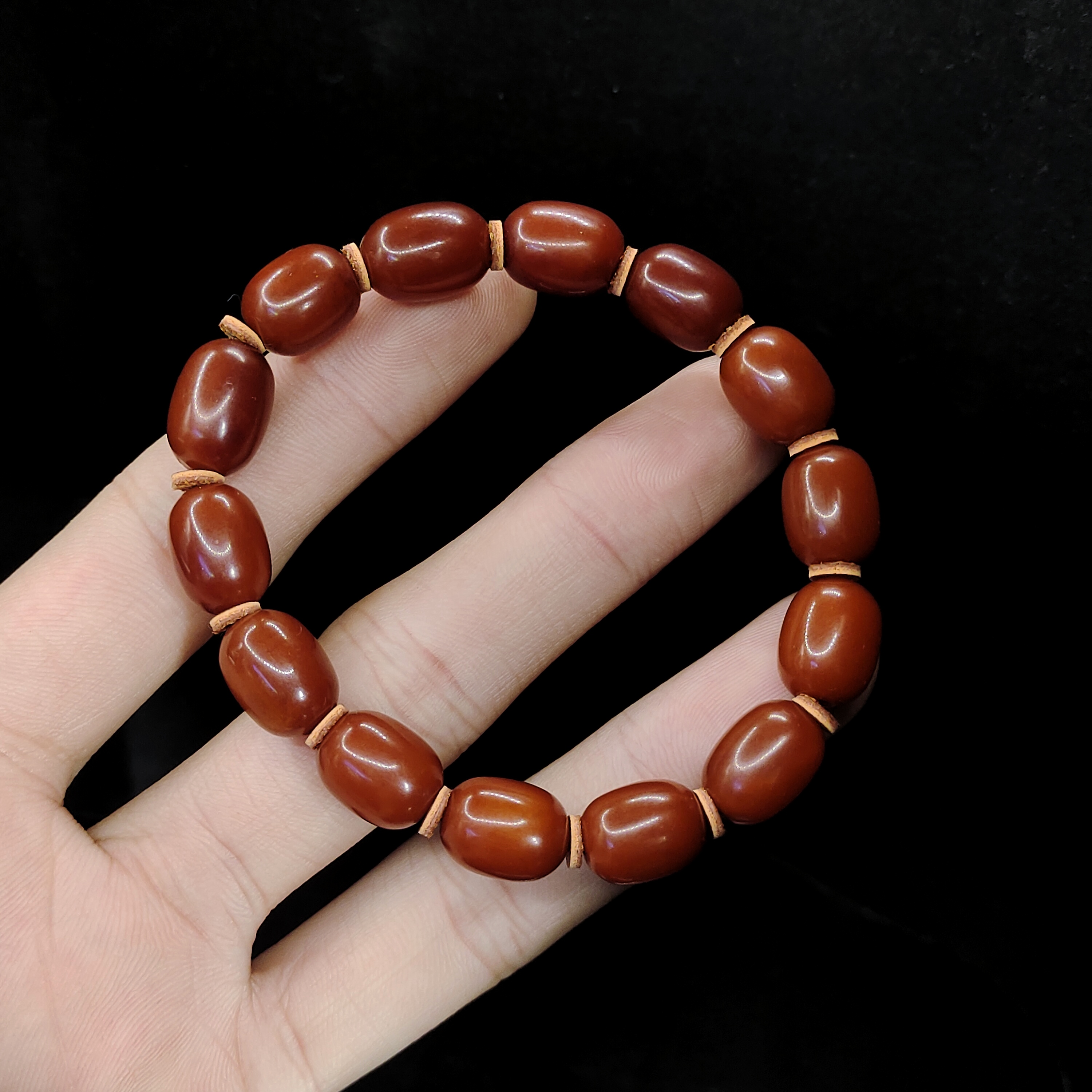 【康康严选】蜜蜡枣珠单圈手串ZF13【多样性发其一】约8mm