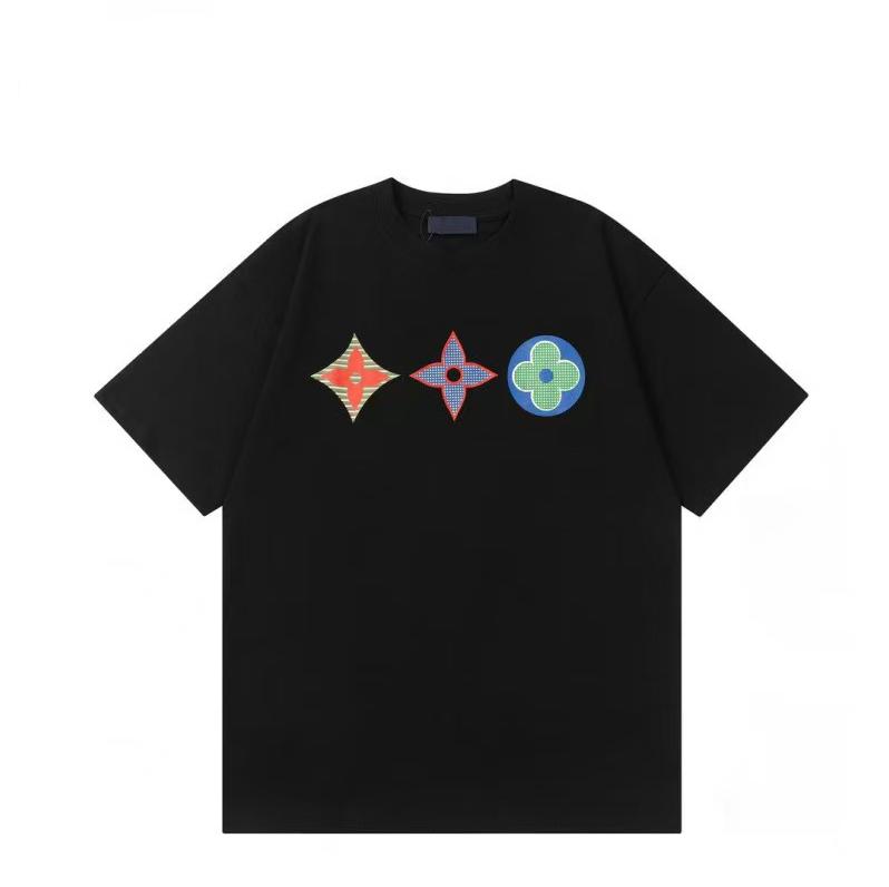 花L【高品质奢品】7-5夏季短袖T恤时尚情侣百搭休闲圆领体恤衫 航