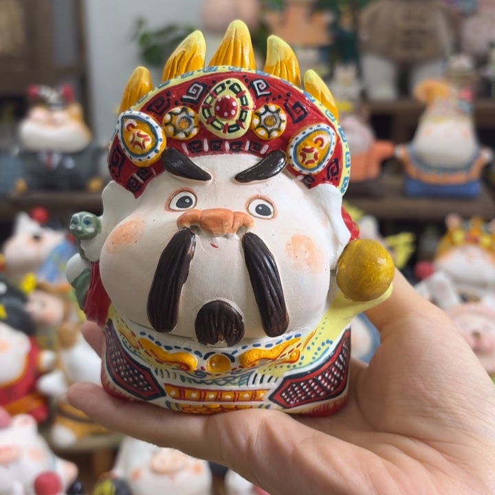 陶土手捏陶艺摆件
