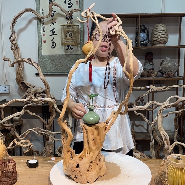 香榧木杜鹃根根艺摆件2
