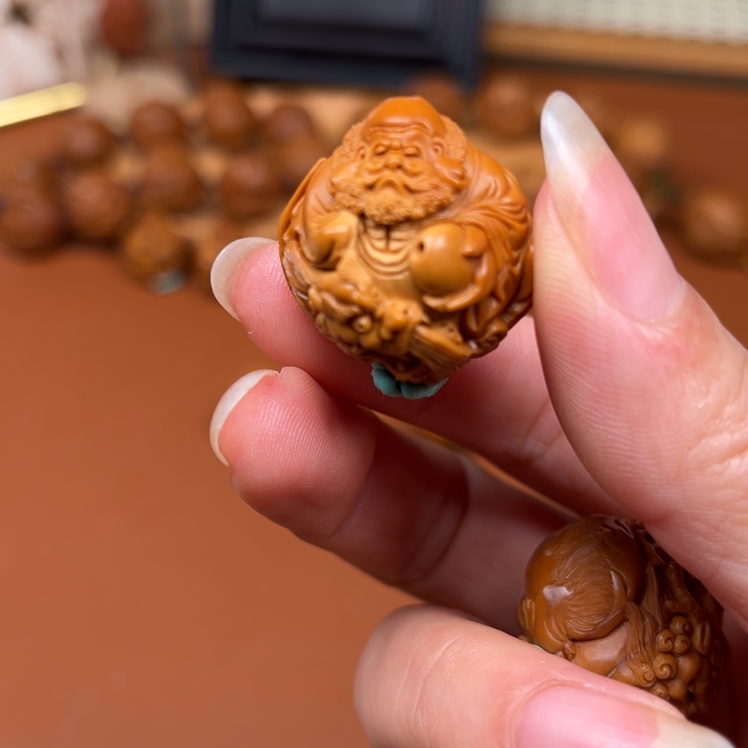 蜜***蜡橄榄核手串/手链骑兽达摩单子