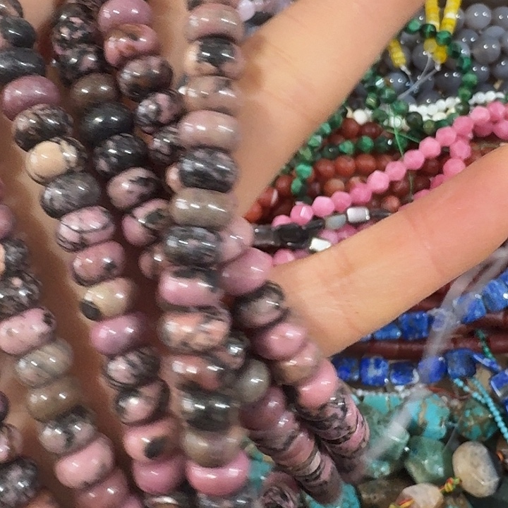 玛瑙/玉髓合金珠宝半成品一条9mm算盘珠