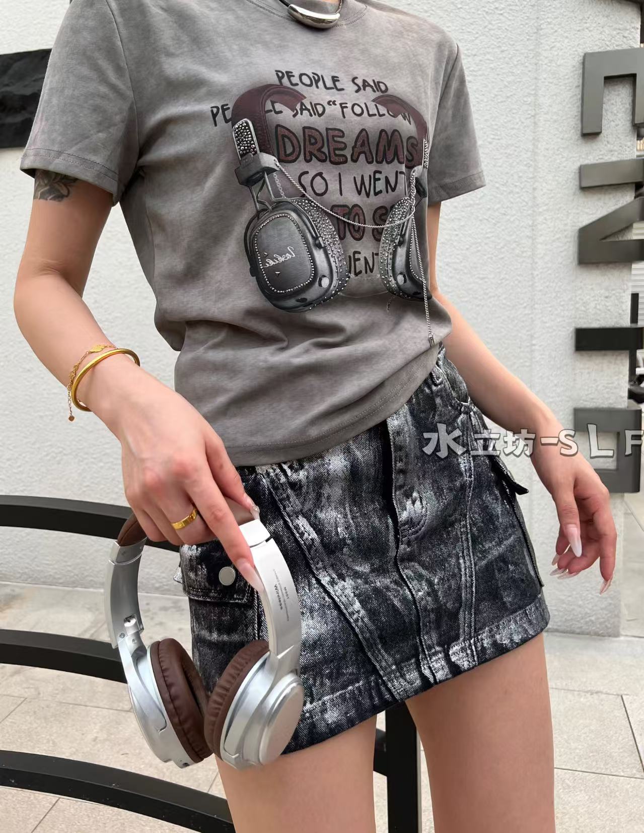 不被定义/喷漆短裙916