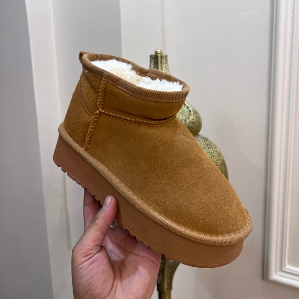 888 休闲雪地靴纯色女鞋保暖防滑短筒时尚雪地靴冬季