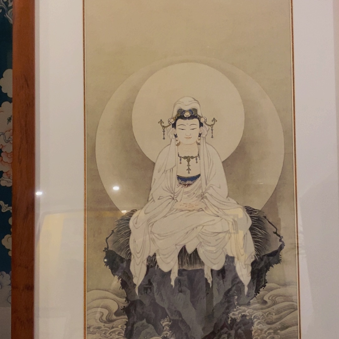 版画自在菩萨保佑保佑