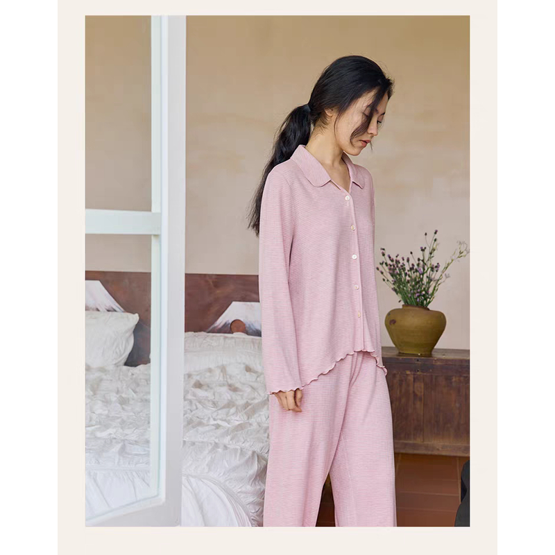 【海城朵朵】朵朵可可 252-189 睡衣女秋冬膨绒长袖家居服套装