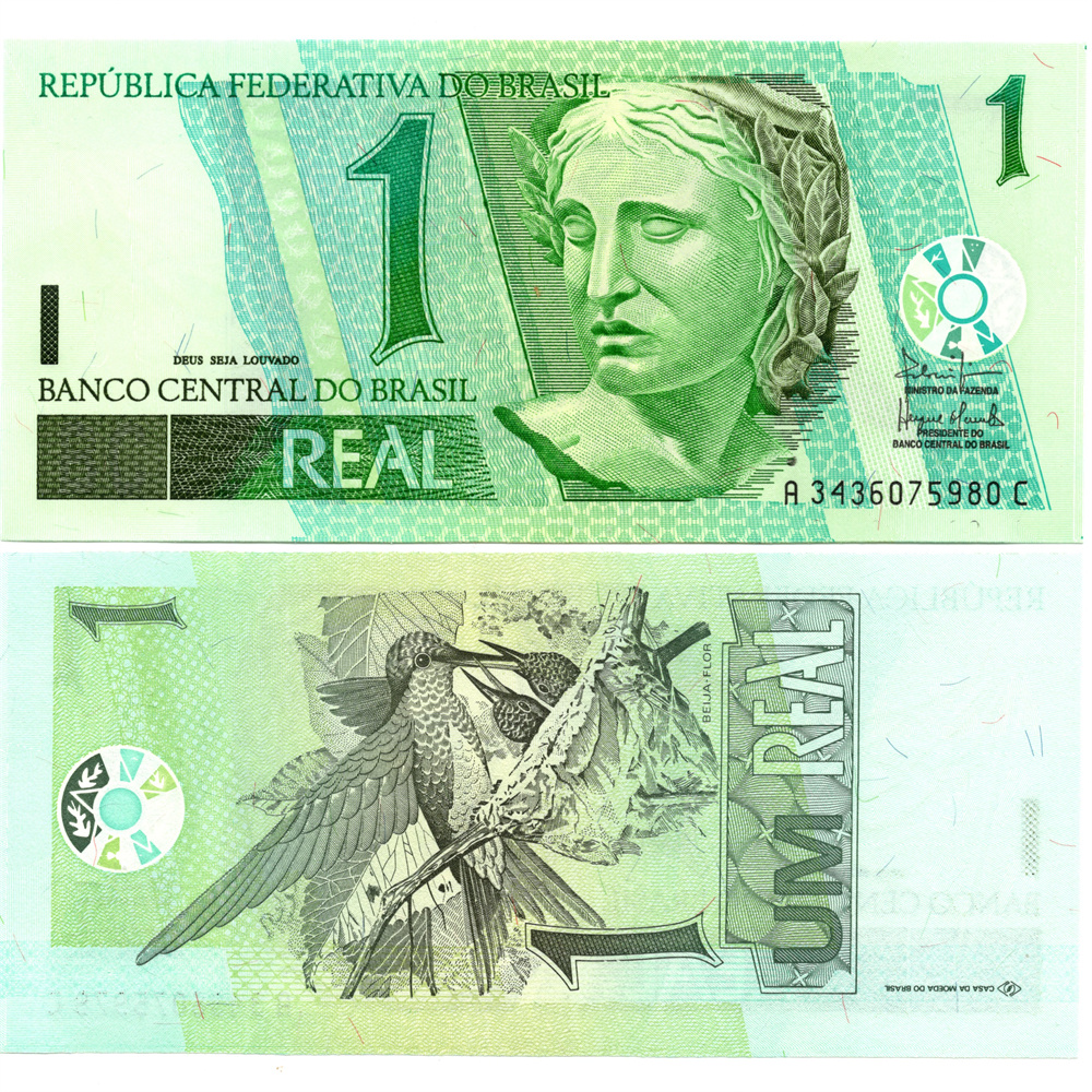巴西1雷亚尔2003年全新UNC纸币老纸钞外国钱币收藏