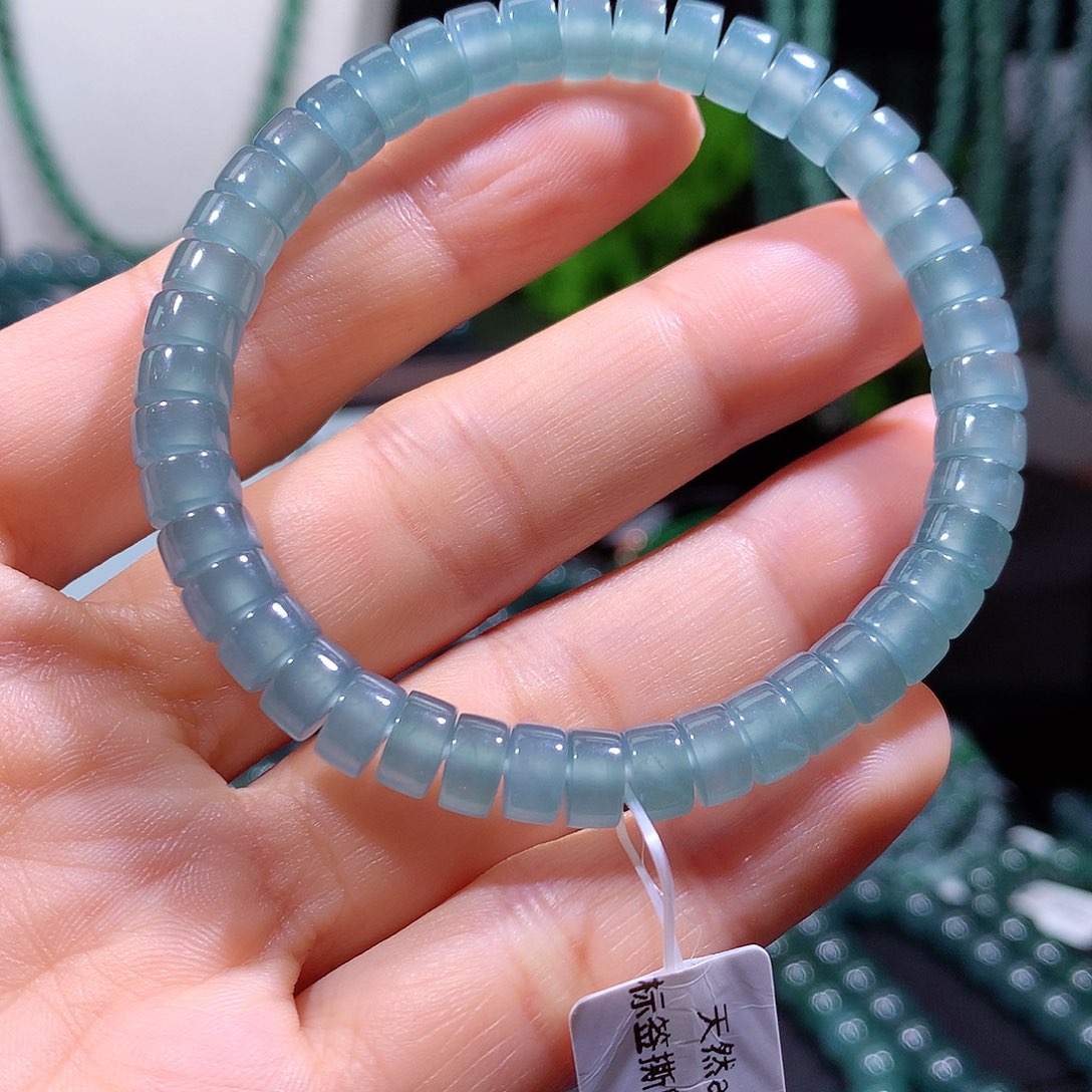翡翠未镶嵌手链天然a货翡翠手串7+