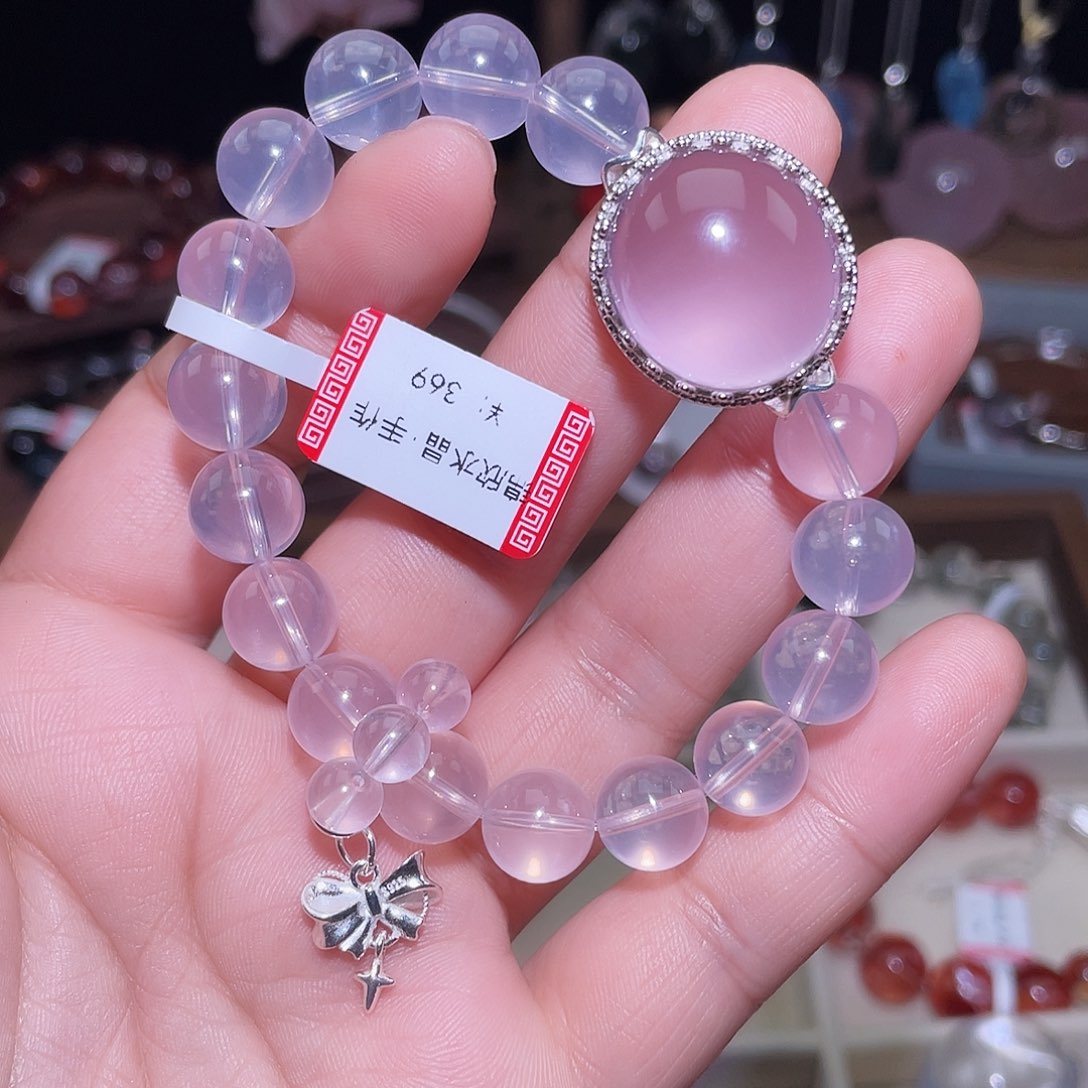 水晶手串银S925镶嵌冰*491原创设计