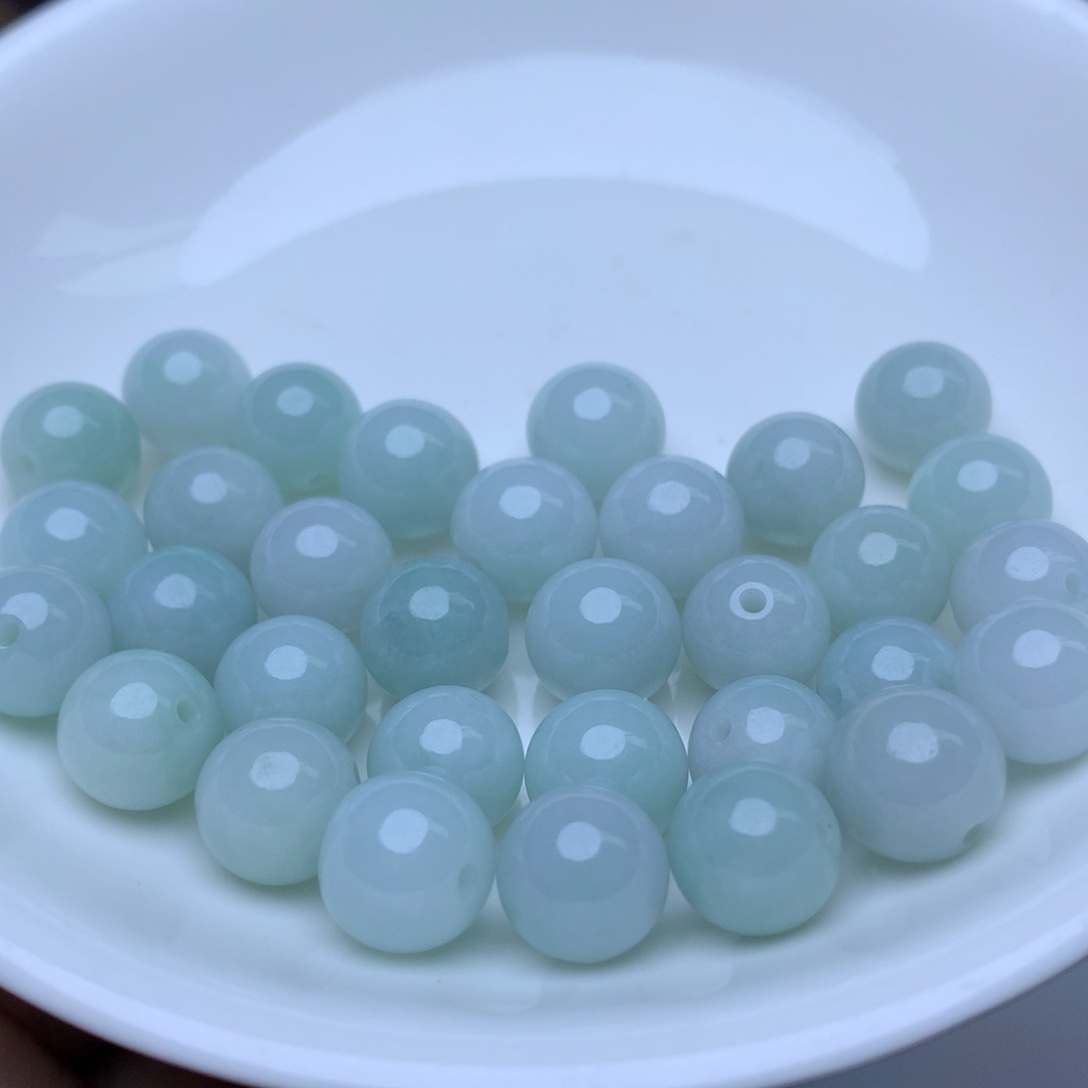 【闪购商品】翡翠手链未镶嵌卡9冰晴绿20个单圈