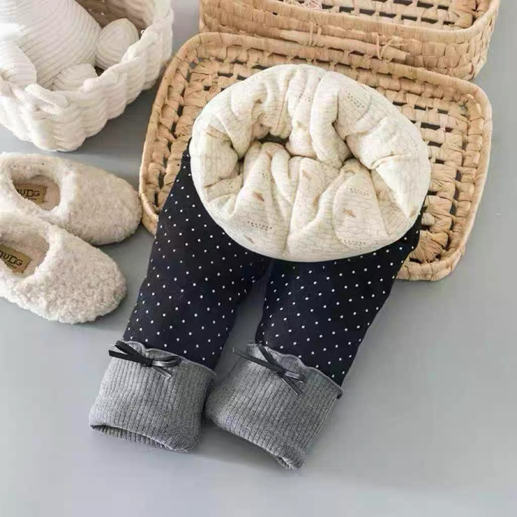 菲恬家晨宇女童加厚波点打底裤