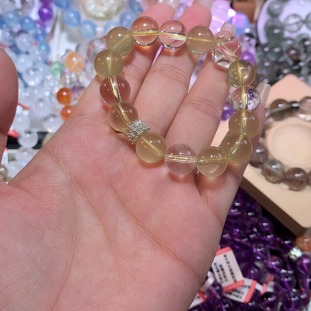 水晶手串未镶嵌柠檬黄