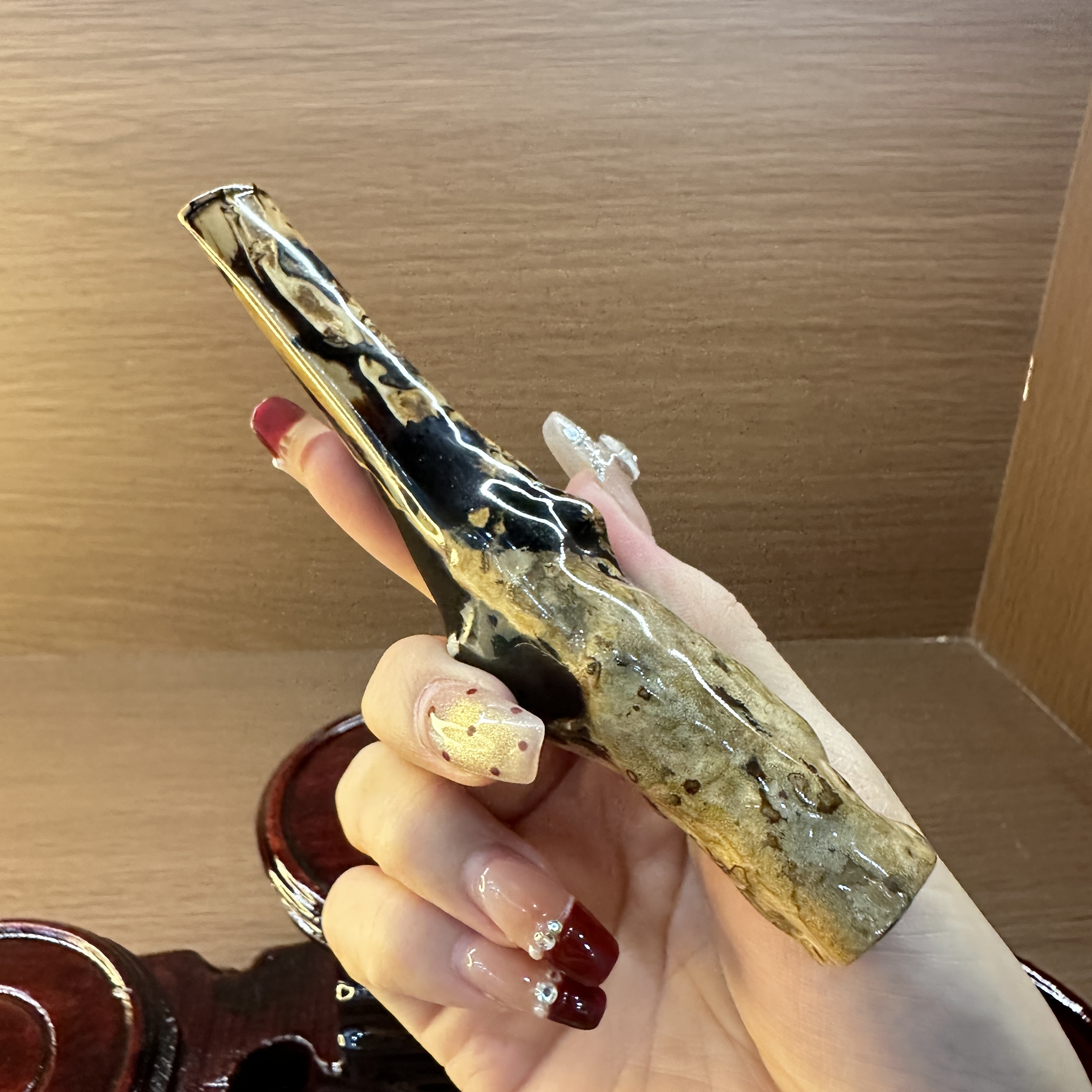 正品深海海柳烟嘴粗中细通用三合一过滤烟具可作手把件刮刮板孤品