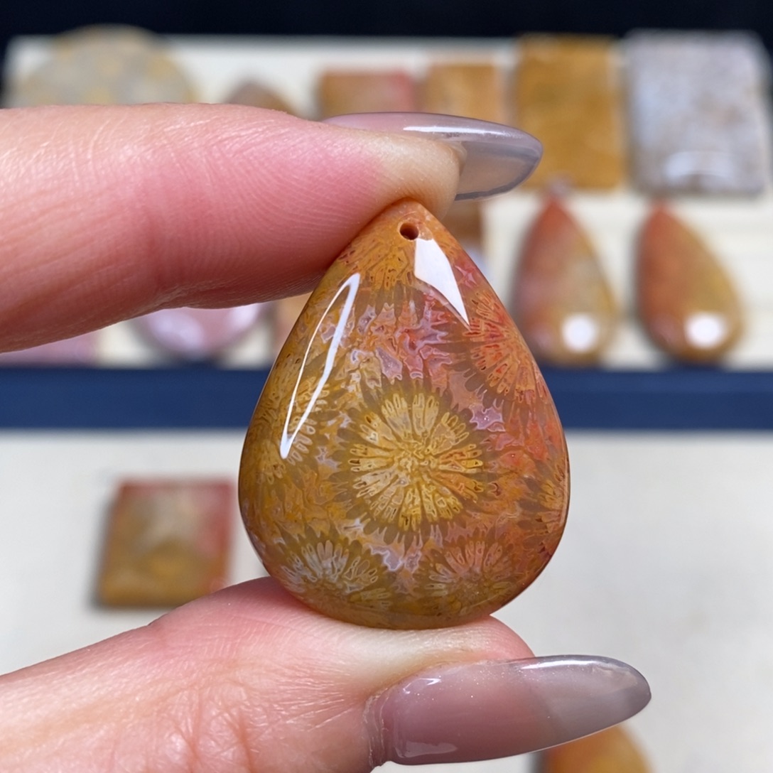 硅化玉未镶嵌吊坠