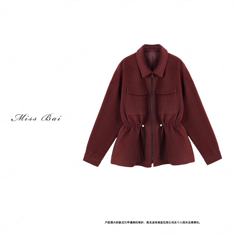 PAMIR-秋冬新款骆驼绒外套休闲宽松翻领韩版设计师复古短款T041