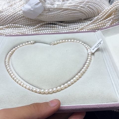 淡水珍珠珍珠项链银S925镶嵌7