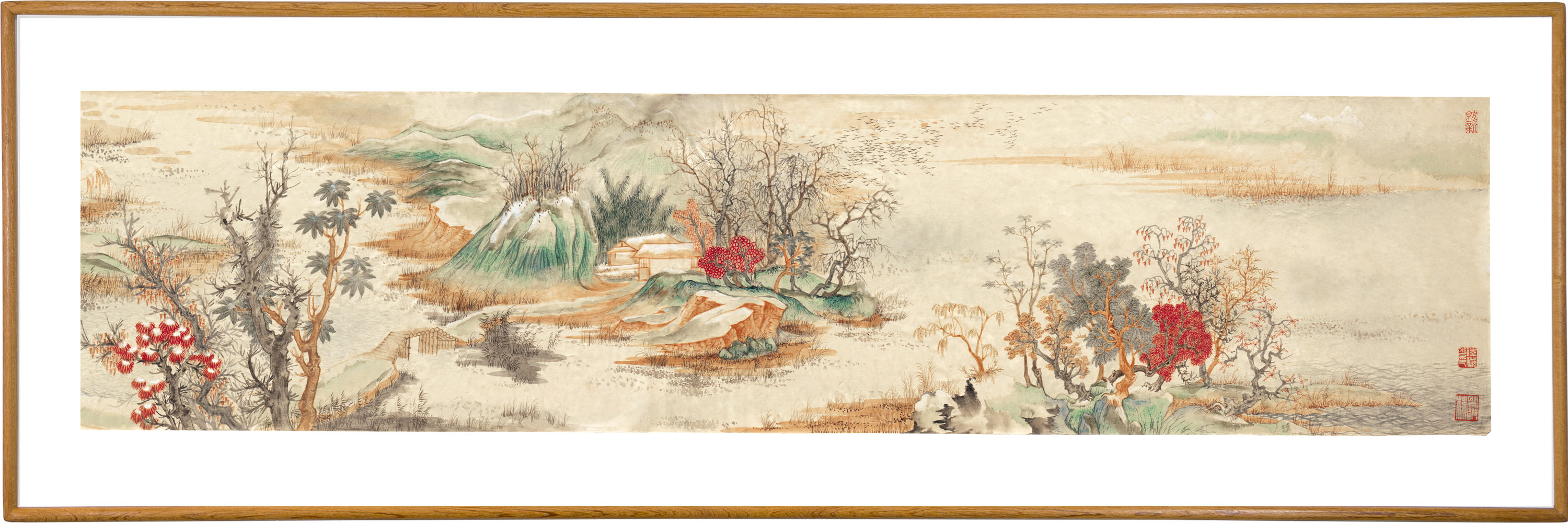 《江诸晴雪》沙发背景床头画茶室装饰画