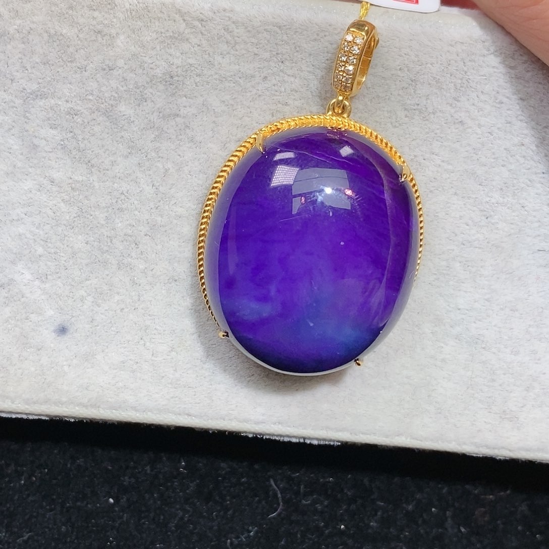 苏纪石（舒俱来）18K金镶嵌吊坠(不含链)