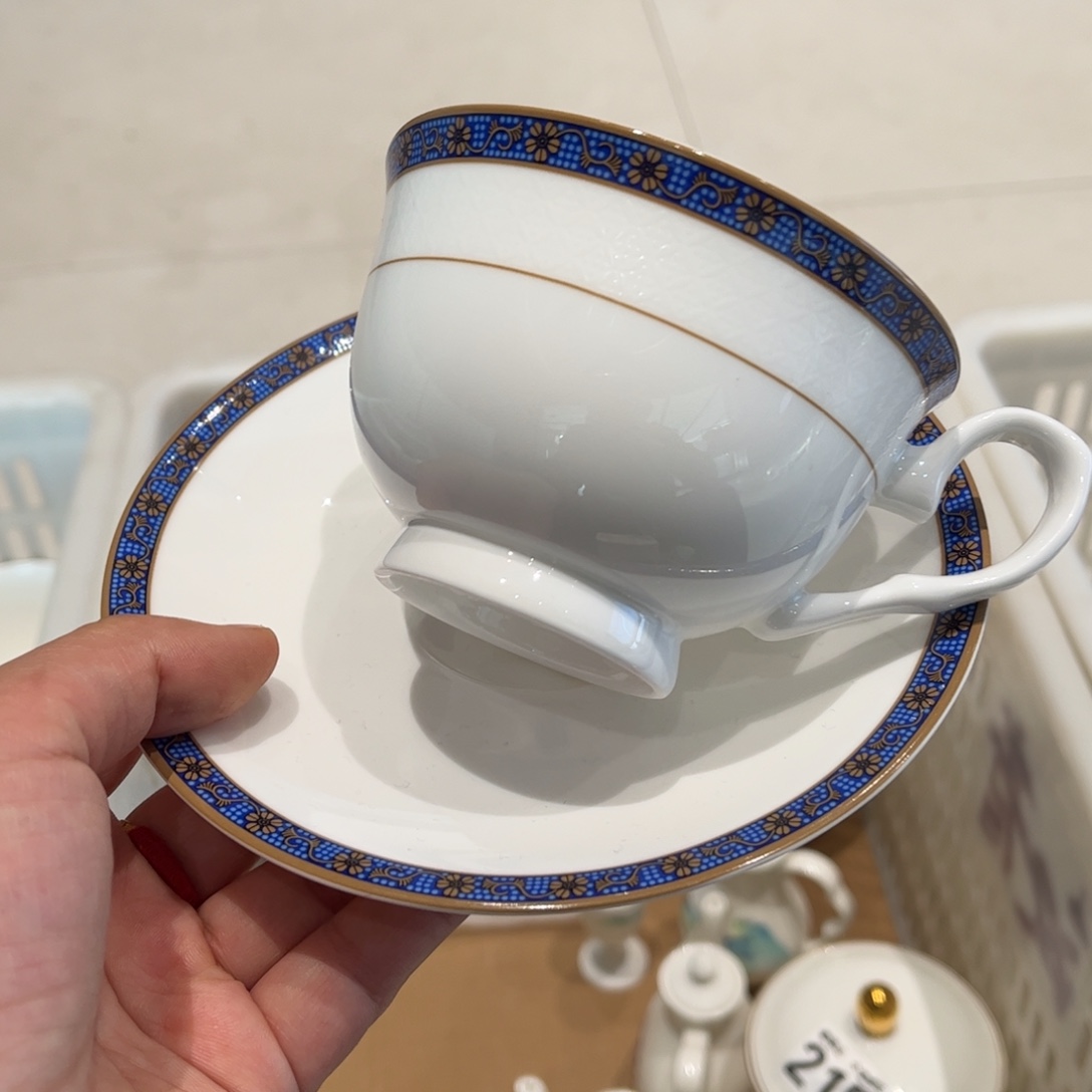 瓷片英伦格调咖啡杯碟
