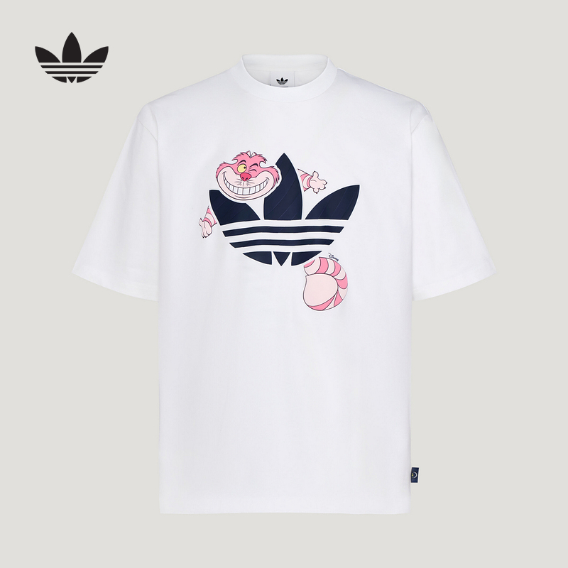 adidas/阿迪达斯迪士尼联名款运动短袖T恤纯棉宽松印花上衣KY8305