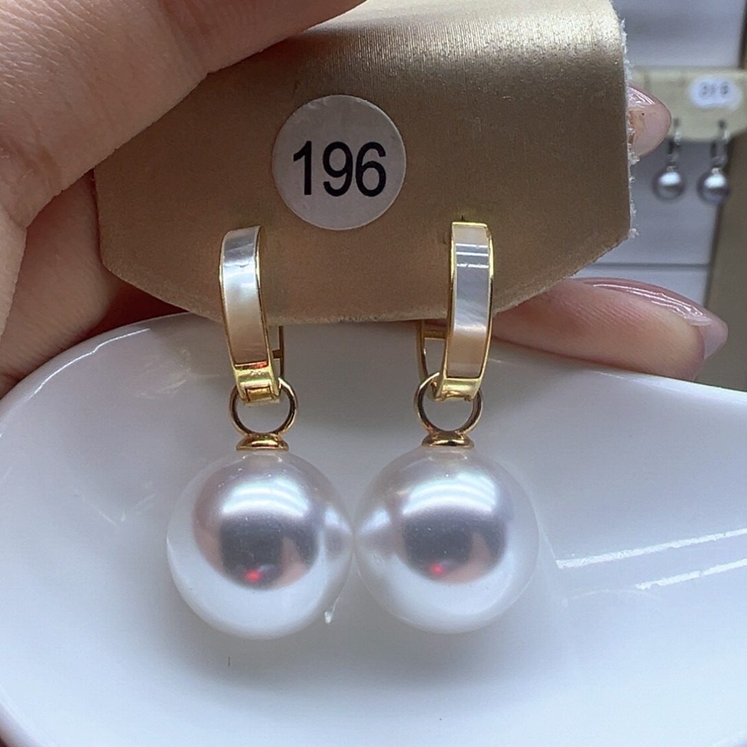 银S925镶嵌淡水珍珠耳饰