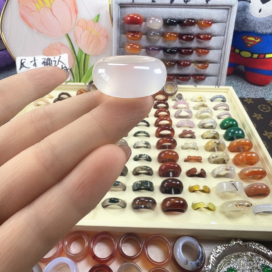 玛瑙/玉髓未镶嵌戒指A5不退换17.9港17