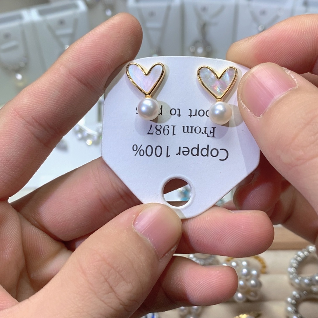 淡水珍珠耳坠银S925镶嵌