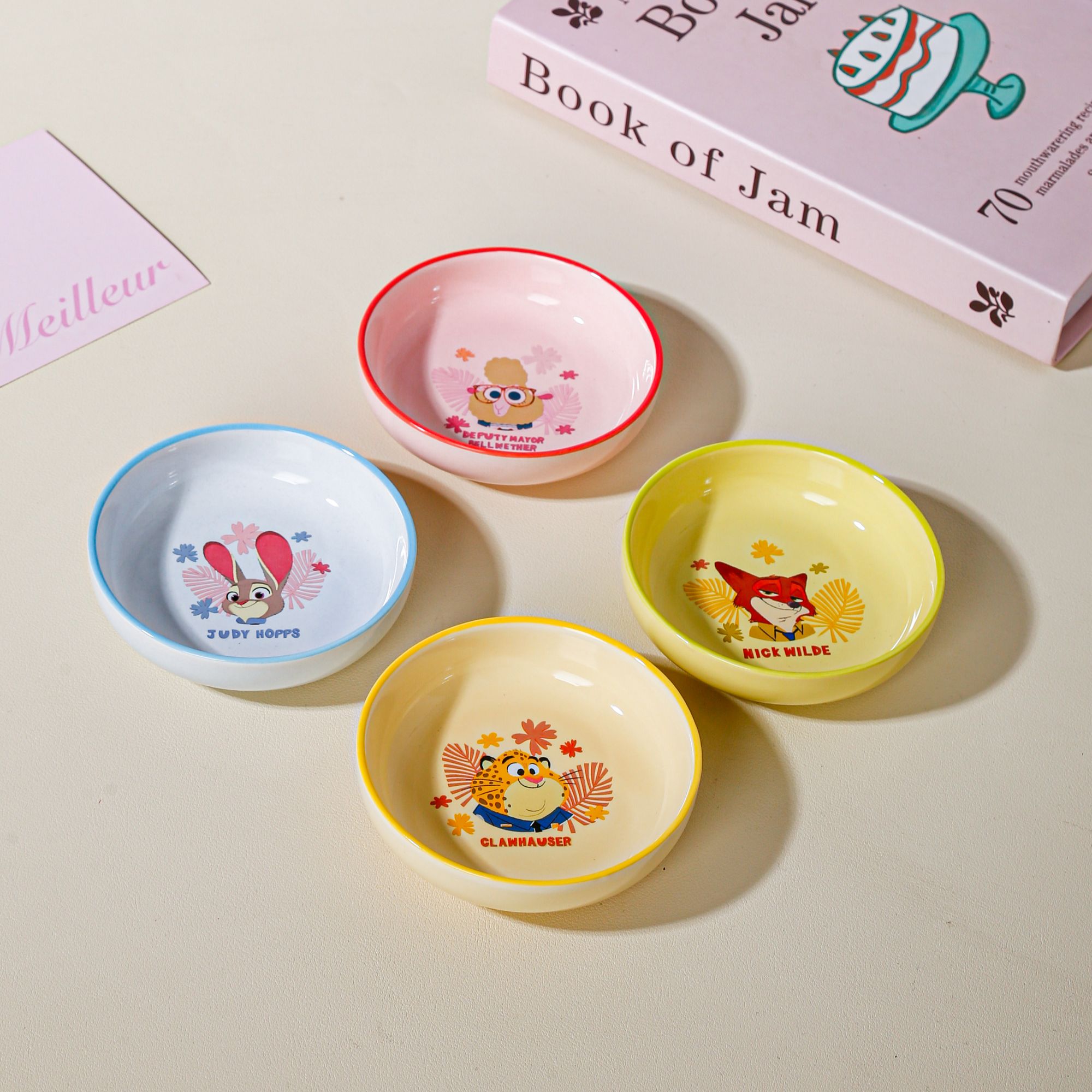 迪士尼疯狂动物城系列缤纷陶瓷餐具味碟4只装