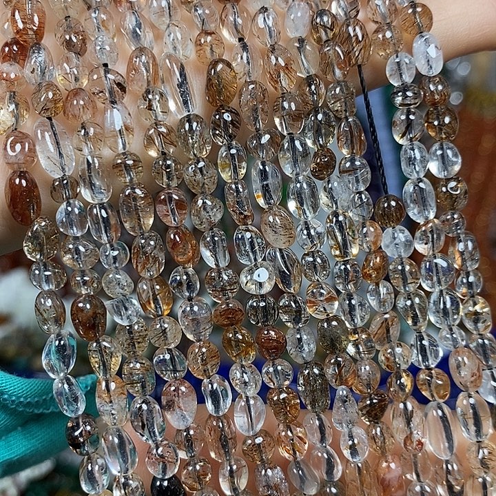 玛瑙/玉髓未镶嵌珠宝半成品天然高透黑金超七一条