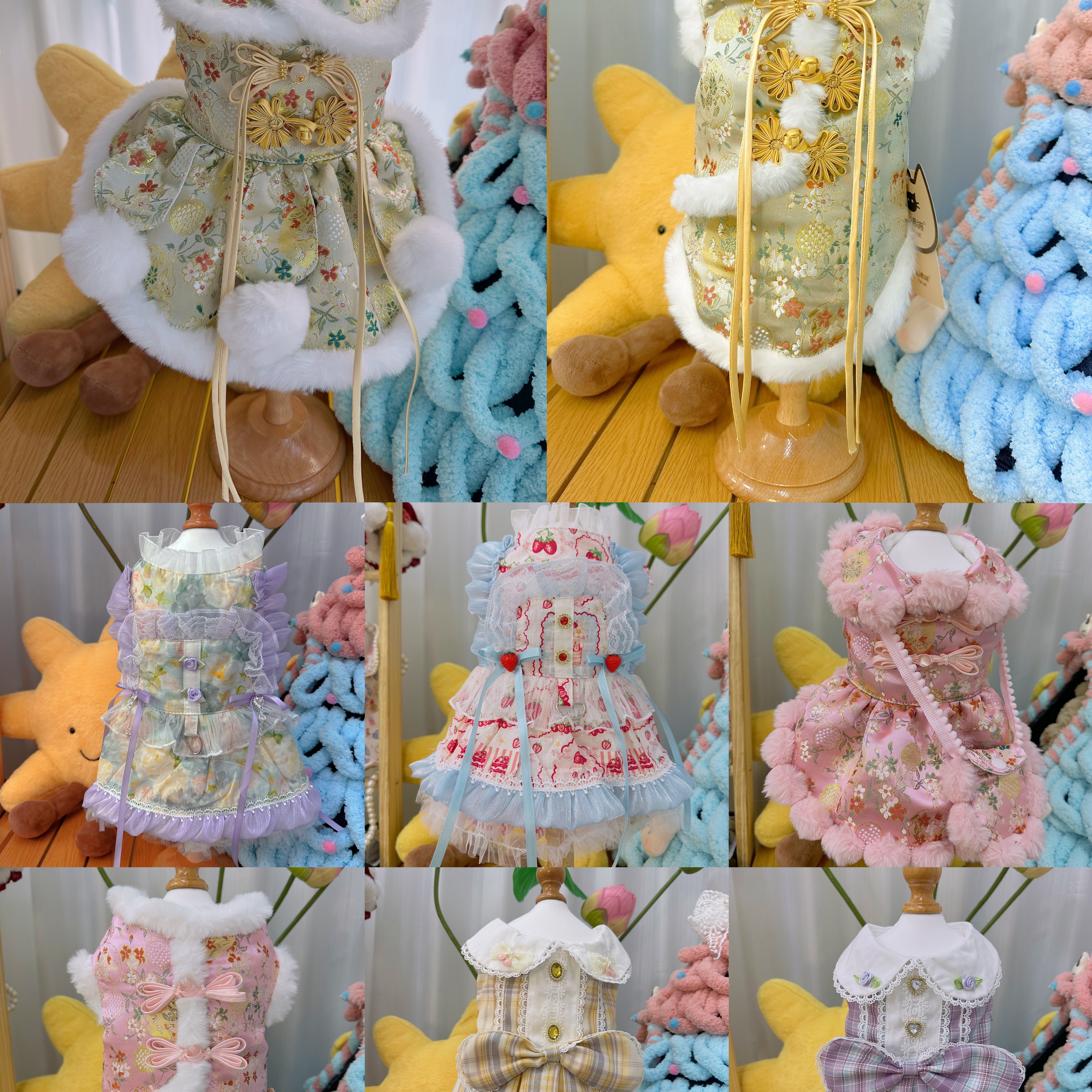 宠物秋冬国风新年唐装加绒保暖泰迪比熊猫咪狗狗拜年服饰