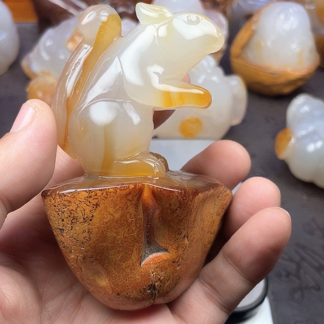 玛瑙/玉髓摆件未镶嵌彩**计