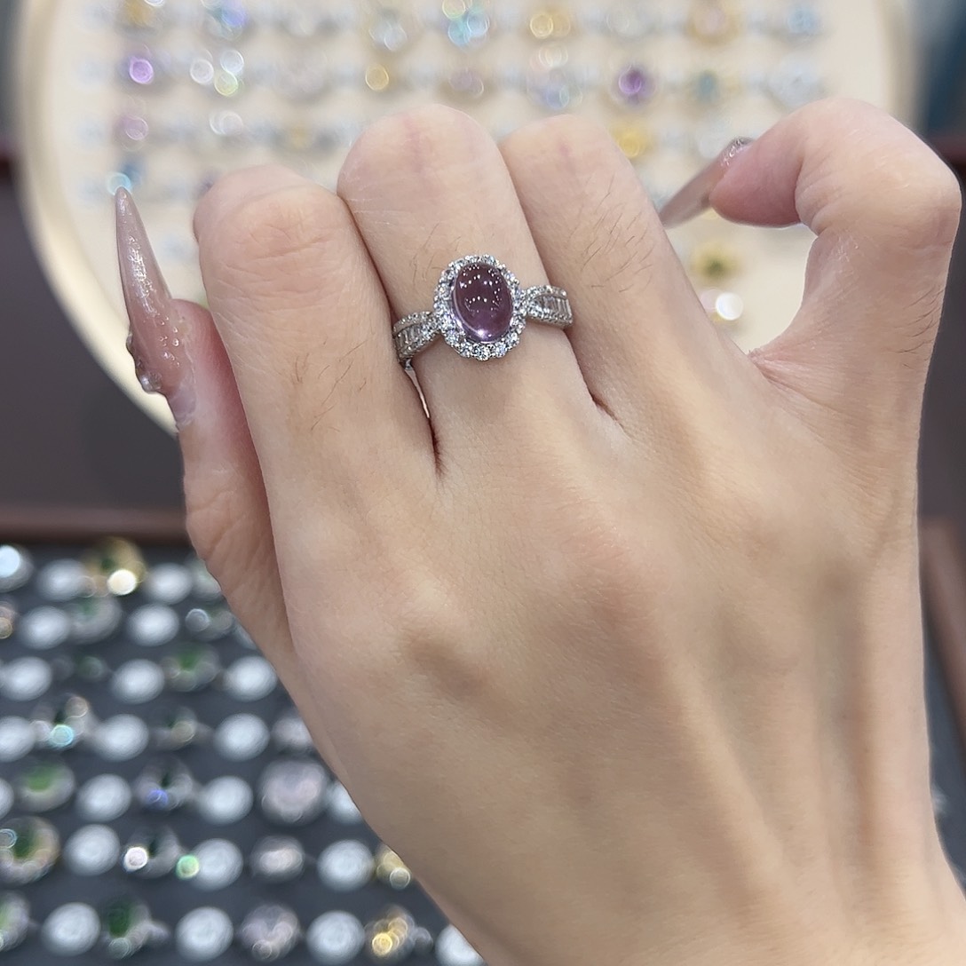 蛇纹石玉银S925镶嵌戒指