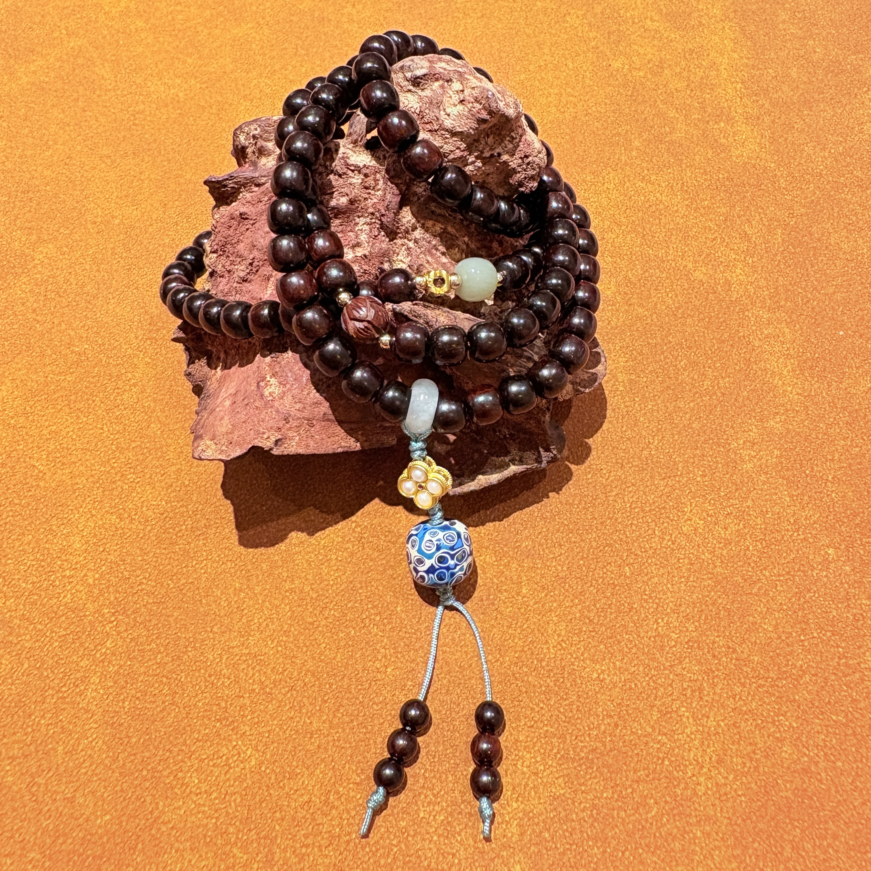 印度小叶紫檀卡7苹果珠多圈DIY手串配饰四叶草