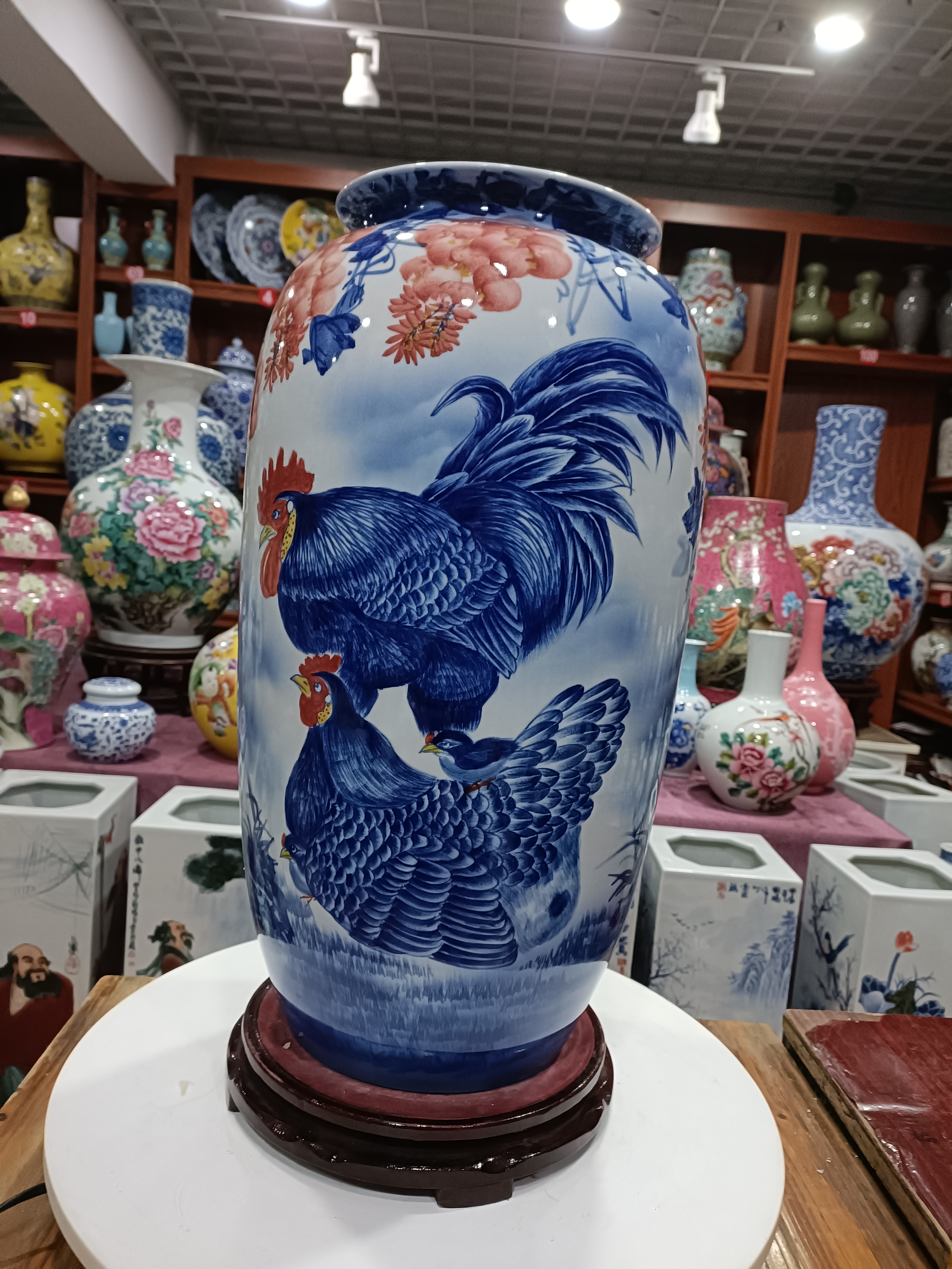 景德镇陶瓷合家欢乐冬瓜瓶